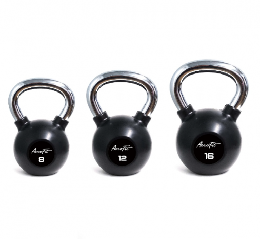 Гиря обрезиненная с хромированной рукояткой, AeroFit, 36кг.