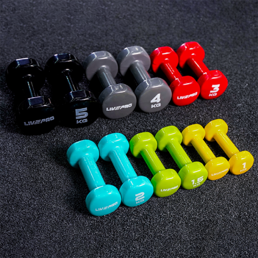 Гантели для аэробики LIVEPRO Colored Studio Dumbbell 1,5 кг, зеленый Гантели для аэробики LIVEPRO Colored Studio Dumbbell 1,5 кг, зеленый