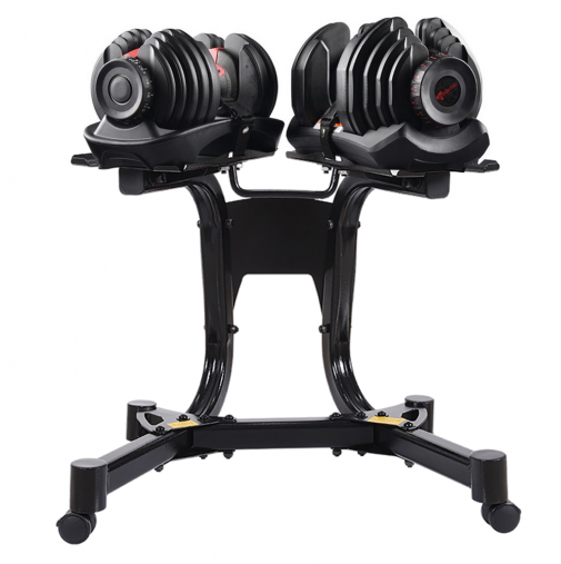 Пара регулируемых гантелей HYFIT CLASSIC 24 кг (переключение поворотом диска) в комплекте со стендом