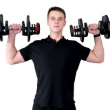 Пара регулируемых гантелей Liveup LS2315 по 40 кг на подставке