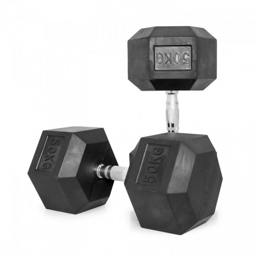 Гантель 60 кг гексагональная VictoryFit VF-H500 обрезиненная Гантель 60 кг гексагональная VictoryFit VF-H500 обрезиненная