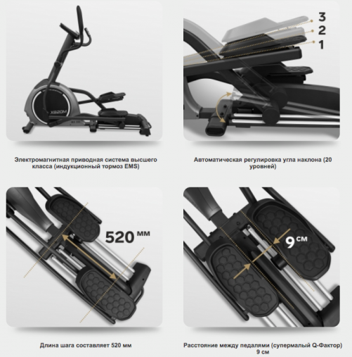 Эллиптический эргометр с автонаклоном BRONZE GYM X820M Эллиптический эргометр с автонаклоном BRONZE GYM X820M