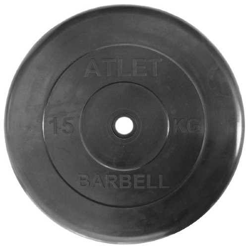 Набор обрезиненных дисков, черные MB Barbell, D-51 мм, 1,25-25 кг, АТЛЕТ (общий вес 157,5 кг)
