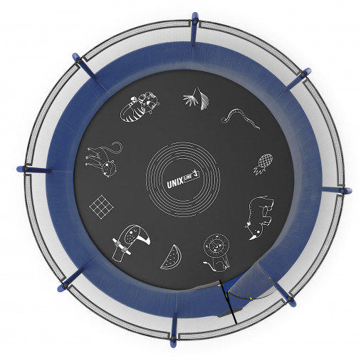 Батут каркасный UNIX line 14 ft (4.27 м) SUPREME GAME (синий) с внутренней защитной сетью и лесницей Батут каркасный UNIX line 14 ft (4.27 м) SUPREME GAME (синий) с внутренней защитной сетью и лесницей
