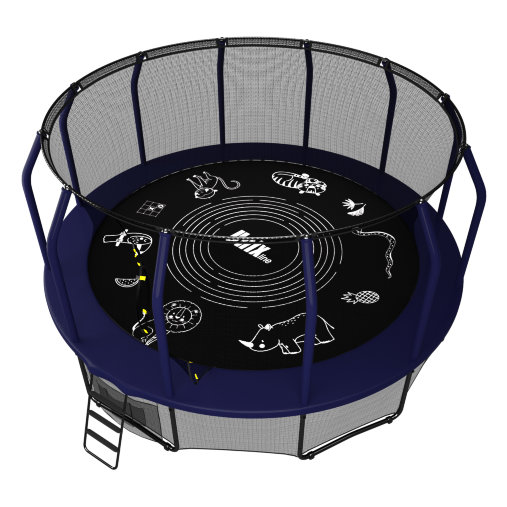 Батут каркасный UNIX line 14 ft (4.27 м) SUPREME GAME (синий) с внутренней защитной сетью и лесницей Батут каркасный UNIX line 14 ft (4.27 м) SUPREME GAME (синий) с внутренней защитной сетью и лесницей