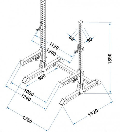 Регулируемая силовая стойка под штангу REBEL ST190 Регулируемая силовая стойка под штангу REBEL ST190