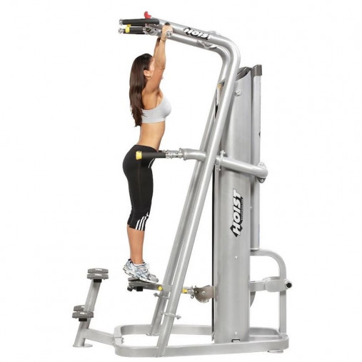 Подтягивание, отжимание с помощью, на прямых ногах. Гравитрон HOIST ROC-IT RS-1700 черный